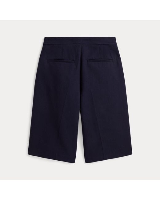 Polo Ralph Lauren Blue Beaton Cotton-Wool Culotte Trouser