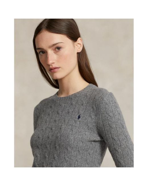 Polo Ralph Lauren Gray Cable-knit Wool-cashmere Jumper
