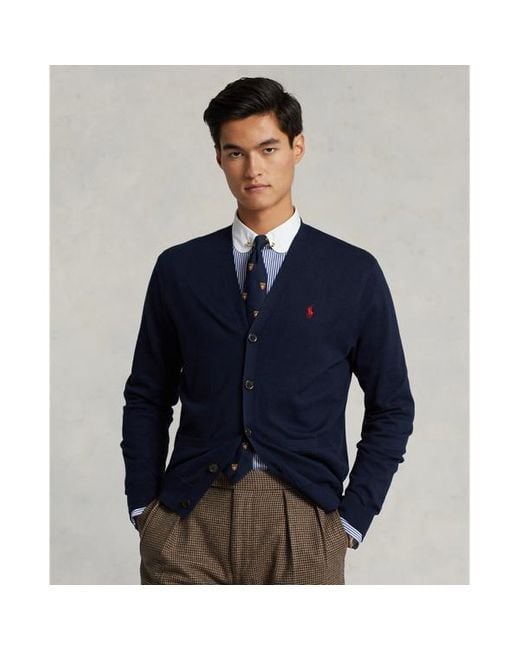 Polo Ralph Lauren Katoenen Vest Met V-hals in het Blue voor heren