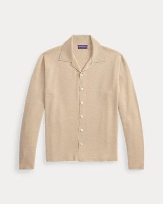 Ralph Lauren Blue Wool Polo Cardigan for men