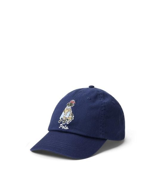 Ralph Lauren Blue Dog-Embroidered Twill Ball Cap for men