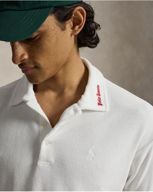Ralph Lauren Gray Relaxed Fit Terry Polo Shirt for men