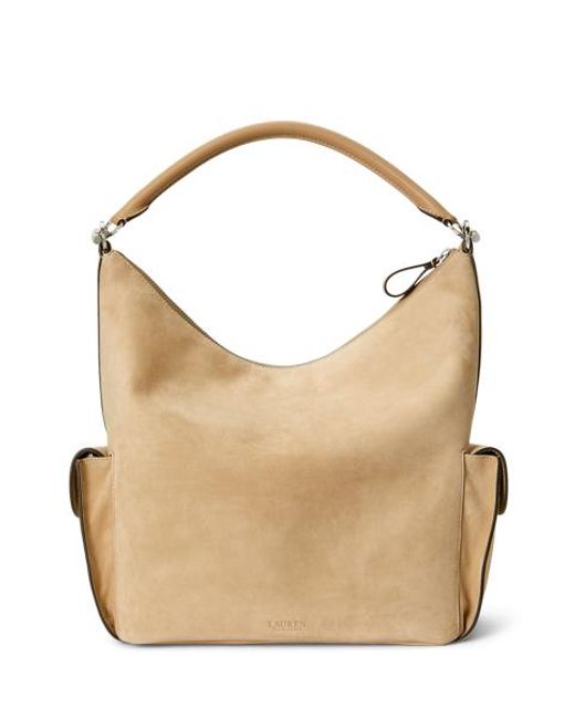Ralph Lauren Brown Suede Large Blaike Shoulder Bag