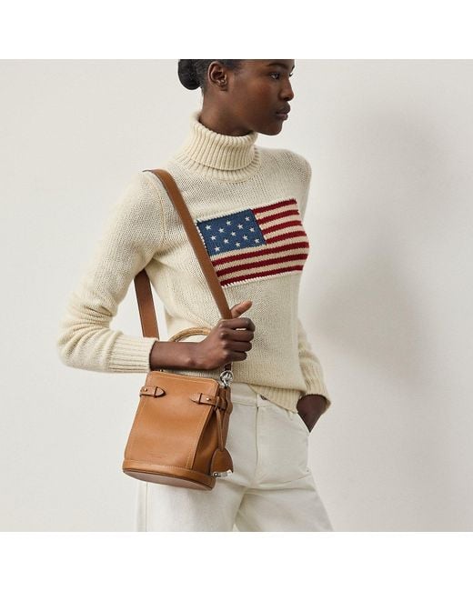 Ralph Lauren Natural The Ralph Calfskin Small Bucket Bag