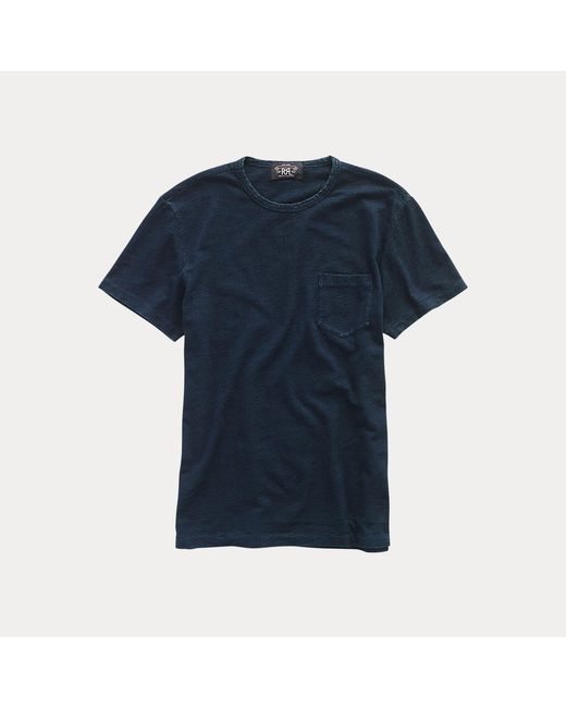 RRL Blue Indigo Cotton Jersey T-shirt for men