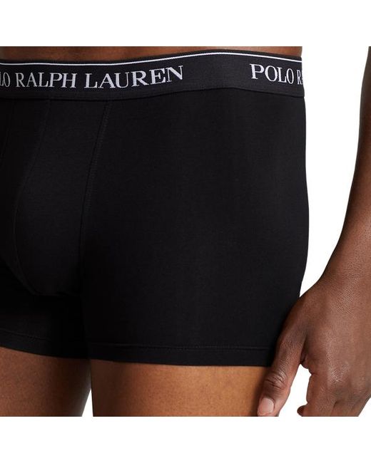 Tre paia di boxer in cotone stretch di Polo Ralph Lauren in Black da Uomo