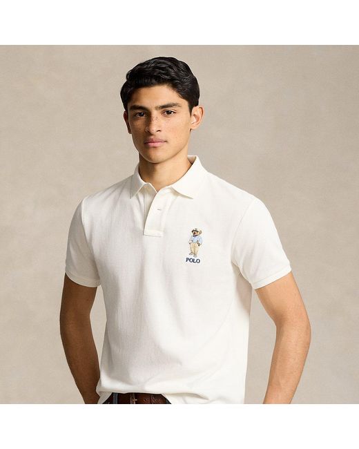 Polo Ralph Lauren Custom-Slim-Fit Poloshirt mit Polo Bear in White für Herren