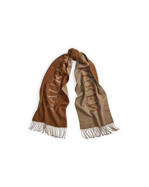 Ralph Lauren Brown Ralph Lauren Reversible Logo Jacquard Scarf