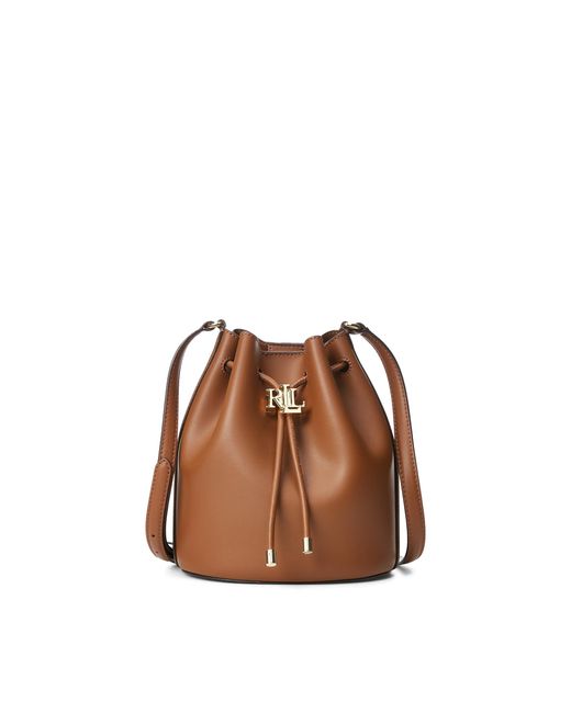 Ralph Lauren Leather Medium Andie Drawstring Bag in Brown | Lyst