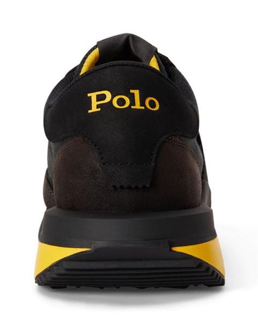 Polo Ralph Lauren Blue Train 89 Suede-Panelled Trainer for men