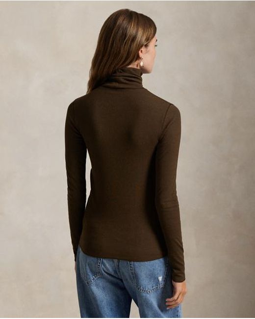 Polo Ralph Lauren Brown Stretch-Blend Turtleneck