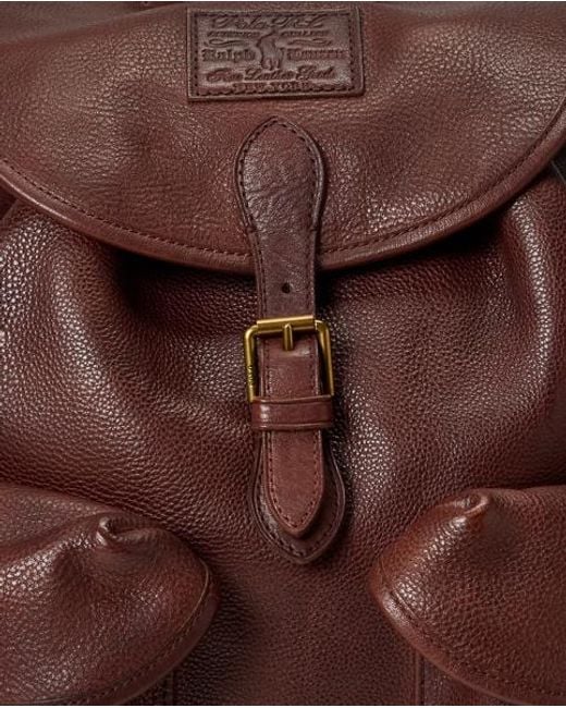 Polo Ralph Lauren Brown Heritage Leather Backpack for men