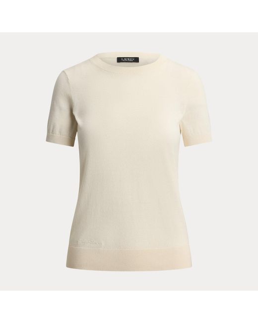 Ralph Lauren White Cotton-Modal Short-Sleeve Jumper