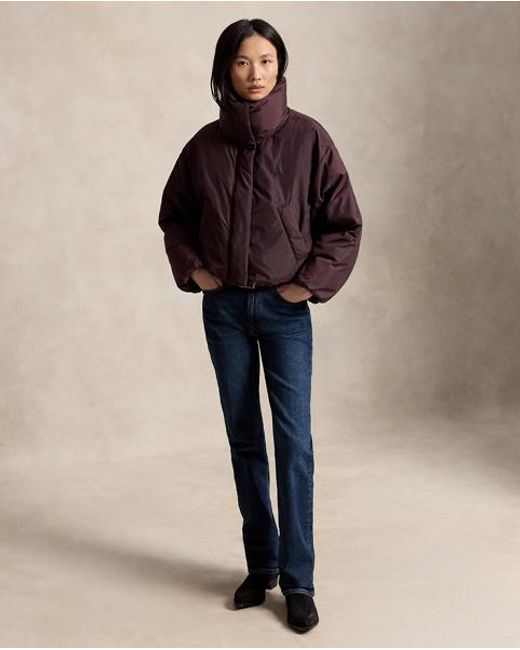Polo Ralph Lauren Brown Cropped Down Puffer Jacket