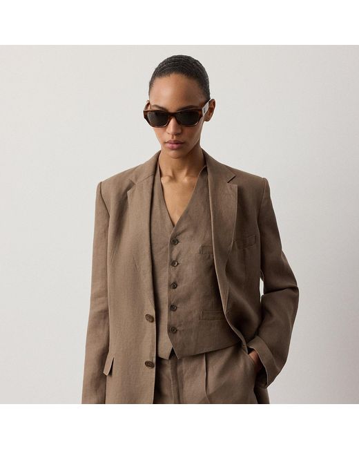 Ralph Lauren Brown Marcy Linen Jacket