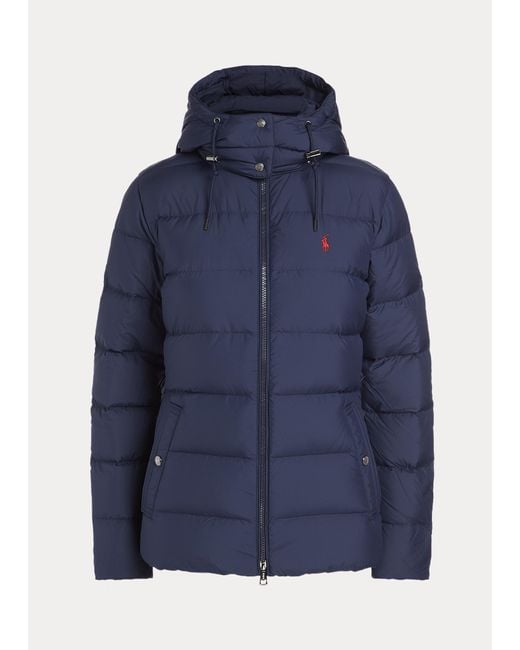 Polo Ralph Lauren Hooded Down Puffer Jacket Blue Lyst UK
