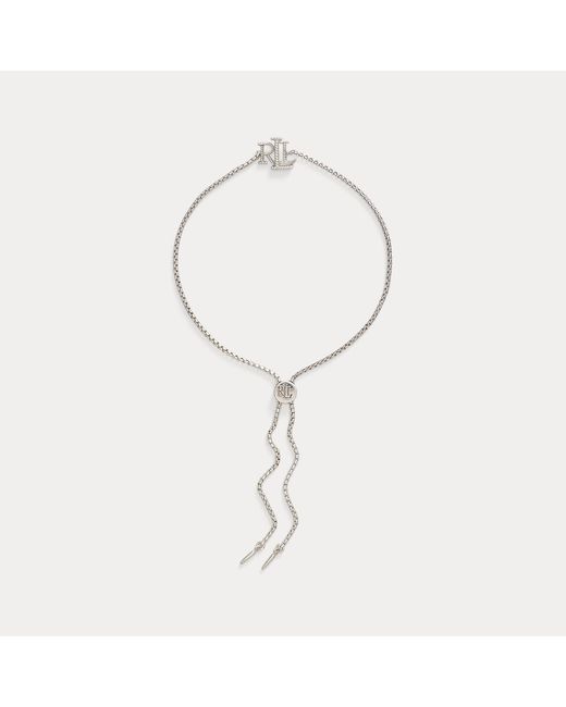 Ralph Lauren Metallic Sterling Logo Slider Bracelet
