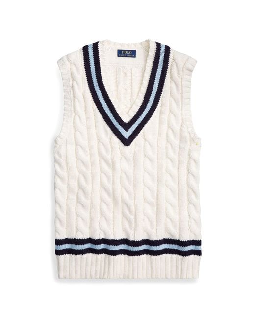 Polo Ralph Lauren Blue Cotton Cricket Sweater Vest for men