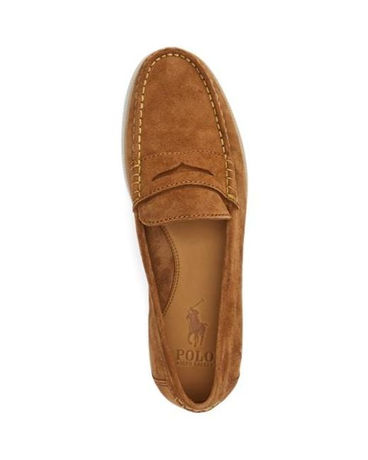 Polo Ralph Lauren Brown Merton Suede Penny Loafer for men