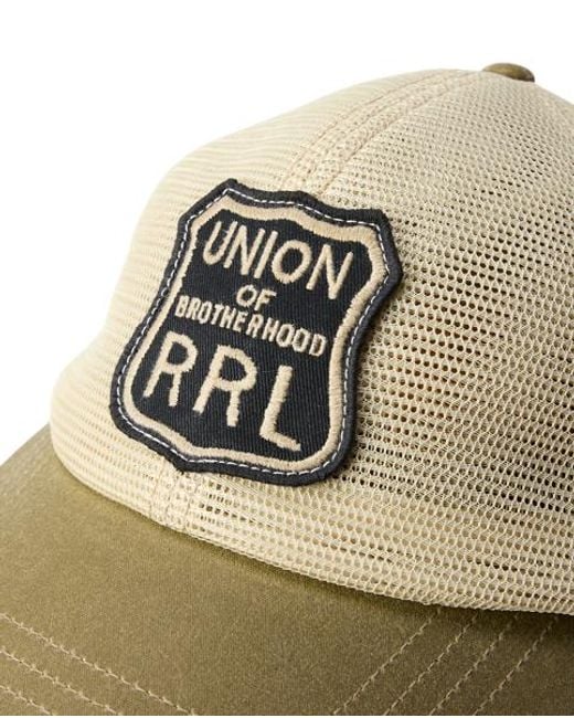 RRL Metallic Logo-Patch Mesh Trucker Cap for men