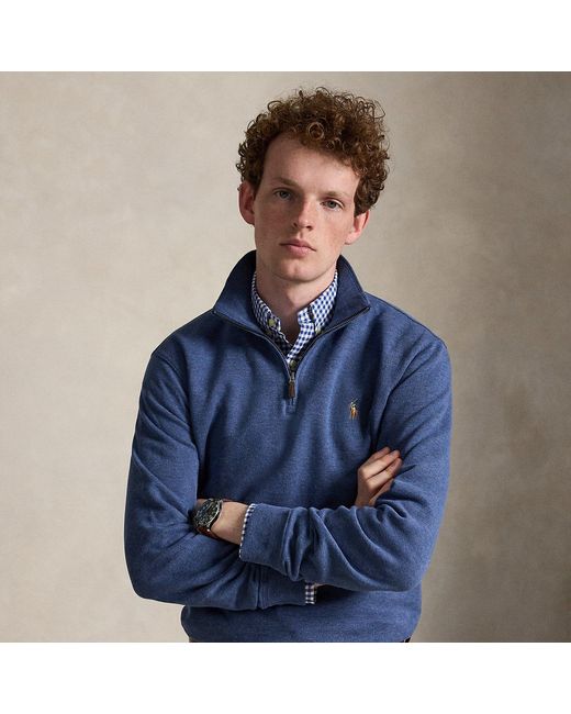 Polo Ralph Lauren Blue Estate-Rib Quarter-Zip Pullover for men