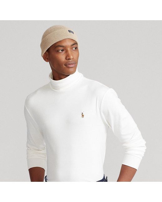 Polo Ralph Lauren Soft Cotton Roll Neck in White for Men | Lyst