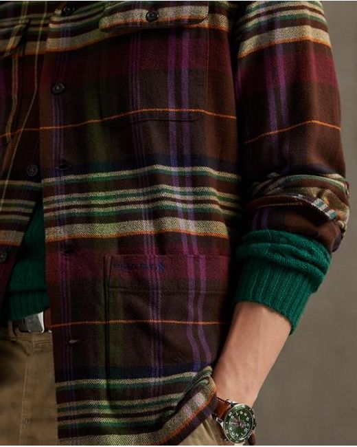 Polo Ralph Lauren Karierte Hemdjacke Aus Flanell in Brown für Herren
