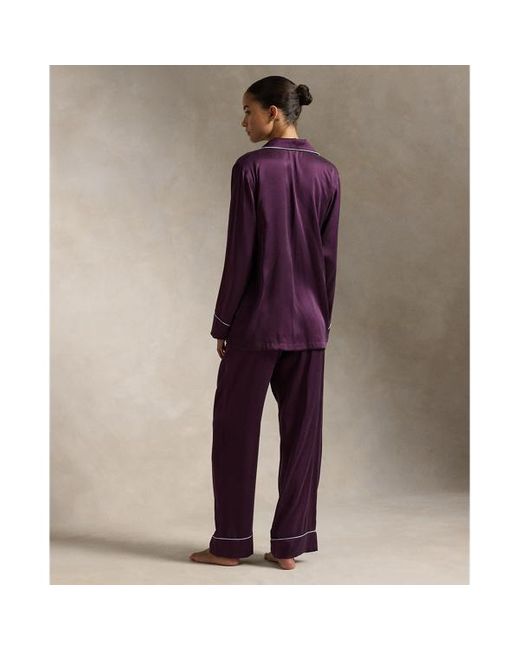 Polo Ralph Lauren Stretch Silk Long sleeve Pyjama Set in Purple Lyst UK