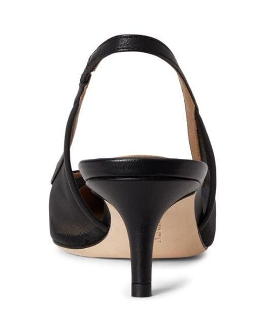 Ralph Lauren Black Lolah Ii Mesh & Nappa Slingback Pump