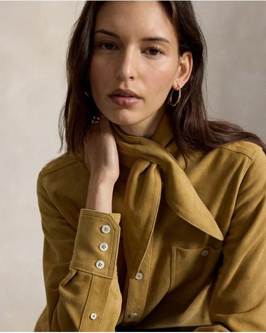 Polo Ralph Lauren Yellow Suede Utility Dress
