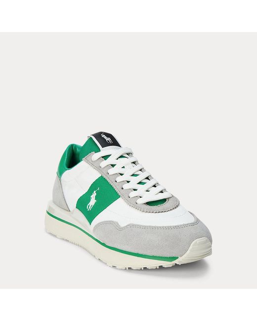 Sneaker Train 89 in tela e pelle di Polo Ralph Lauren in Green