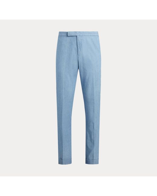 Polo Ralph Lauren Blue Chambray Suit Trouser for men