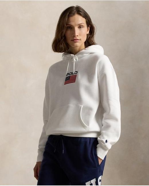 Polo Ralph Lauren White Flag Fleece Hoodie for men