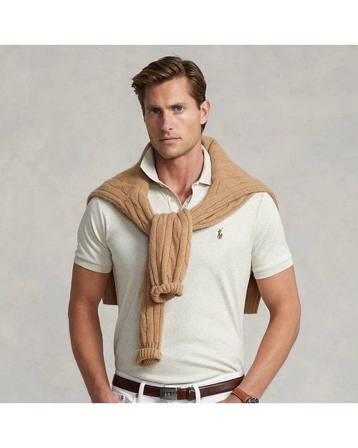 Polo Ralph Lauren Custom-Slim-Fit Baumwoll-Poloshirt in Brown für Herren