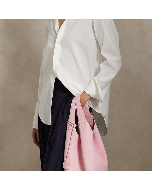 Polo Ralph Lauren Pink Polo Play Leather Tote