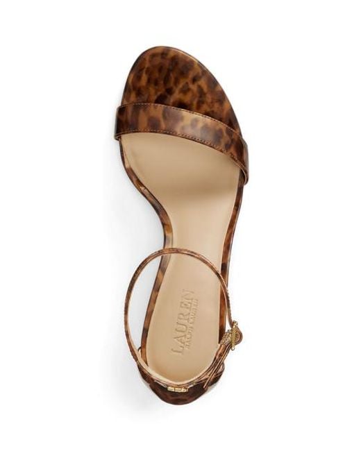 Ralph Lauren Brown Allie Mid-Heel Tortoiseshell Sandal