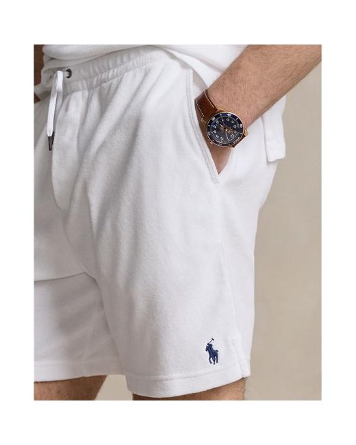 Short in spugna con coulisse 21,5 cm di Polo Ralph Lauren in White da Uomo