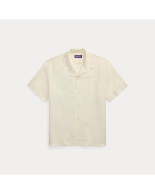Ralph Lauren Natural Silk-Linen Camp Shirt for men