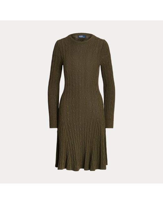 Polo Ralph Lauren Green Cable-knit Jumper Dress