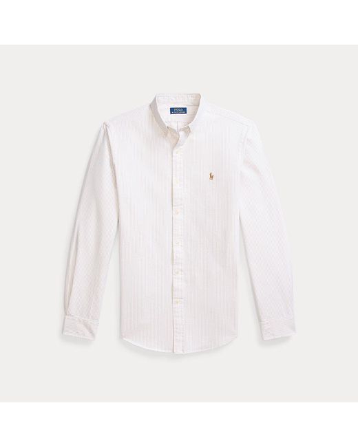 Polo Ralph Lauren Slim Fit Striped Oxford Shirt in White for Men | Lyst UK