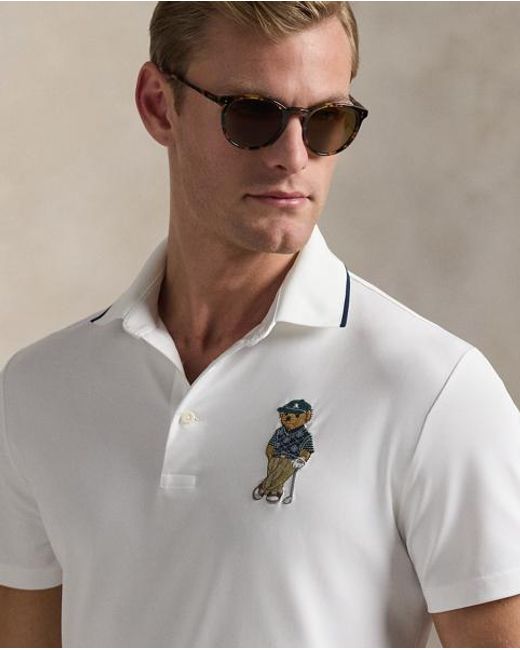 Ralph Lauren Gray Tailored Fit Polo Bear Polo Shirt for men