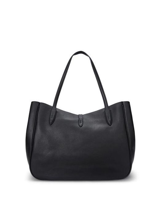 Polo Ralph Lauren Black Polo Id Leather Large Tote