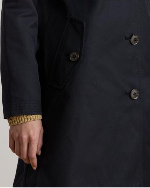 Ralph Lauren Black Hooded Cotton-blend Balmacaan Coat