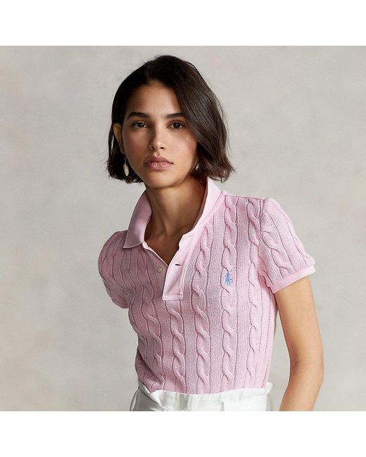 ralph lauren cable knit polo shirt