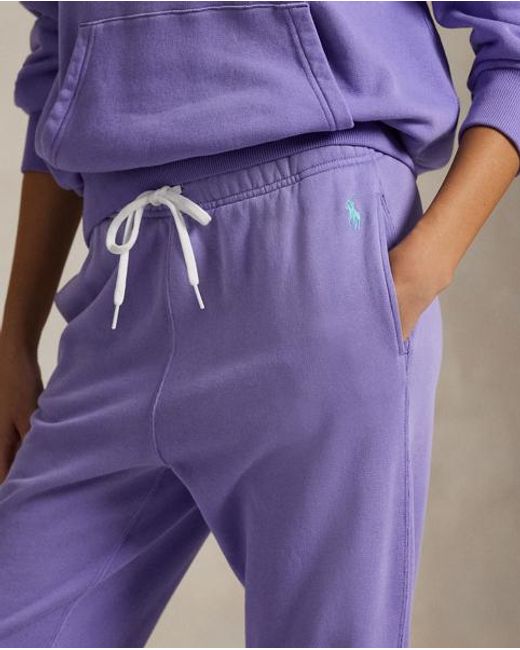 Pantalón De Chándal De Felpa Con Cordón Polo Ralph Lauren de color Purple
