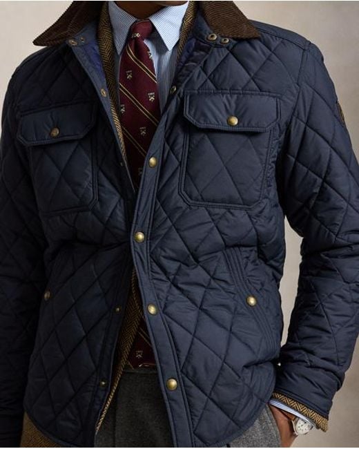 Polo Ralph Lauren Blue The Beaton Quilted Shacket for men
