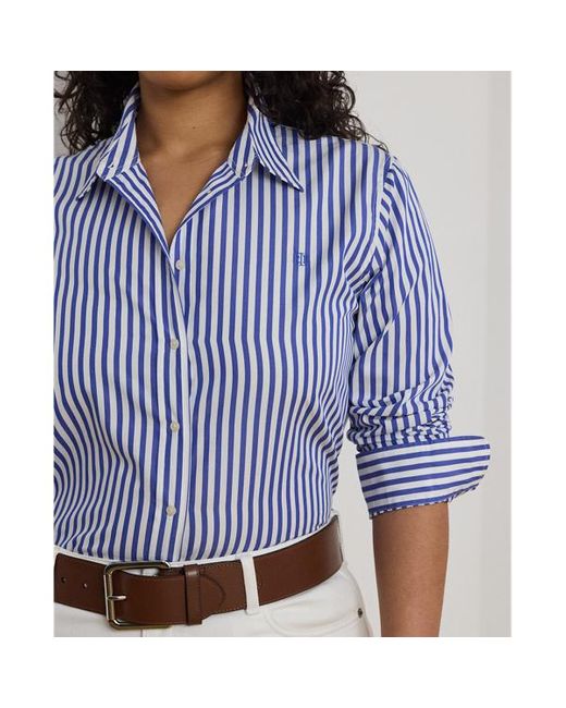 Taglie Plus - Camicia in popeline a righe Classic-Fit di Ralph Lauren in Blue
