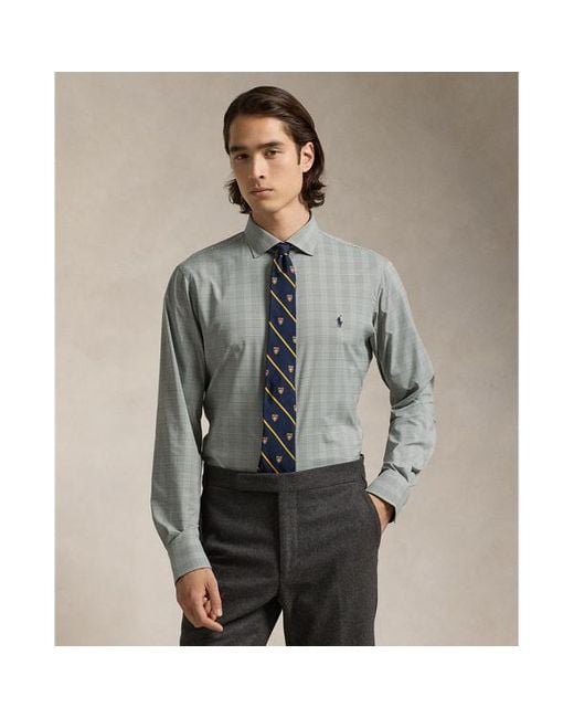 Polo Ralph Lauren Gray Custom Fit Plaid Performance Twill Shirt for men