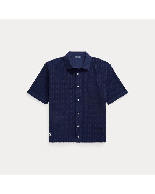 Polo Ralph Lauren Blue Relaxed Fit Cabled Terry Shirt for men