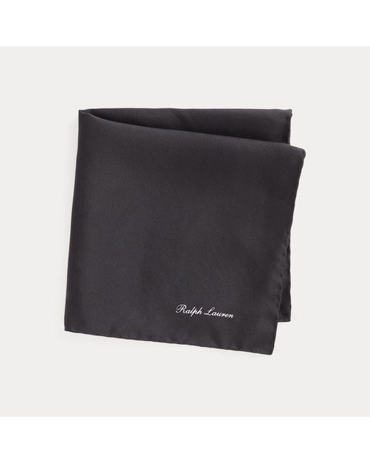 Ralph Lauren Black Silk Pocket Square for men